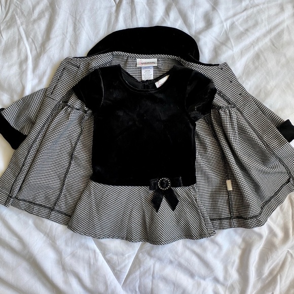 Youngland Velvet/Houndstooth Dress and Coat - Picture 3 of 5